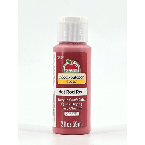 5 Apple Barrel Gloss Acrylic Craft Paint Hot Rod Red 20637E Quick Drying New - Picture 2 of 8